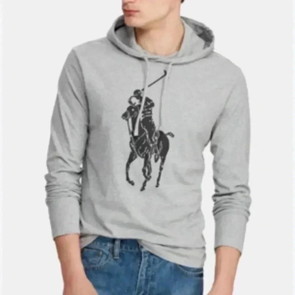 Polo Ralph Lauren Men's Cotton Big Pony Gray Hooded Long Sleeve size XS